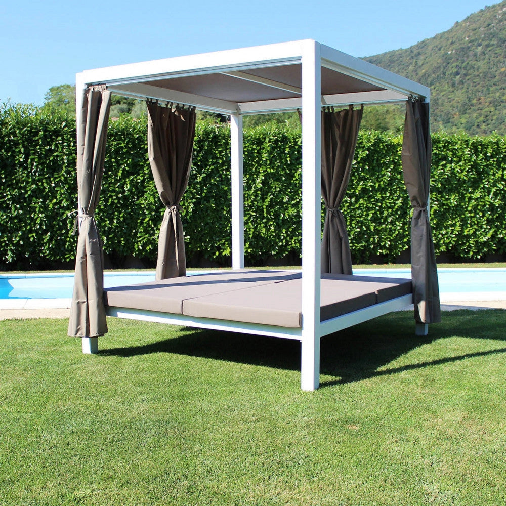 Gazebo Letto Timbuktu 212x149x195 h cm in Alluminio Bianco
