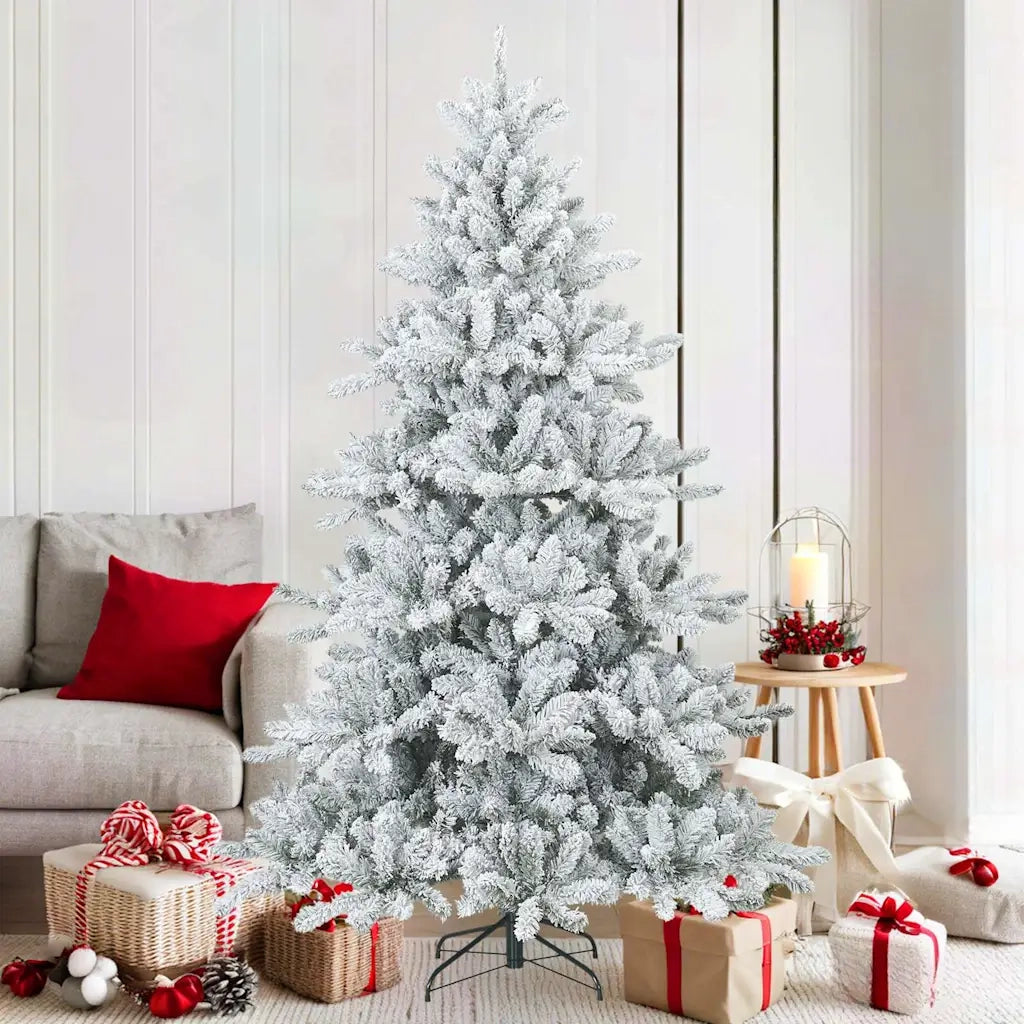 Albero di Natale | Decorazioni natalizie Artificiale Snodato Foderato di Neve Bianco