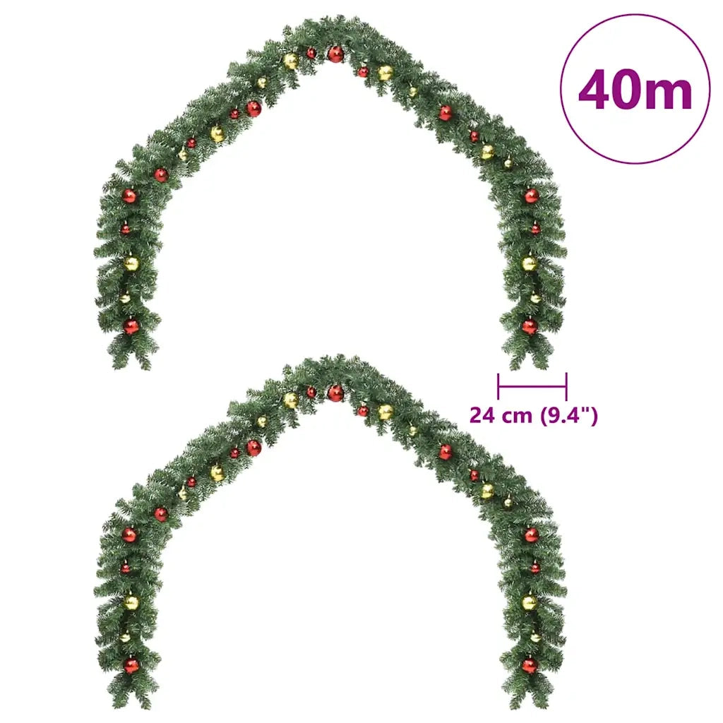 Ghirlanda di Natale con 600 LED 2 pz Verde PVC CFW2213863