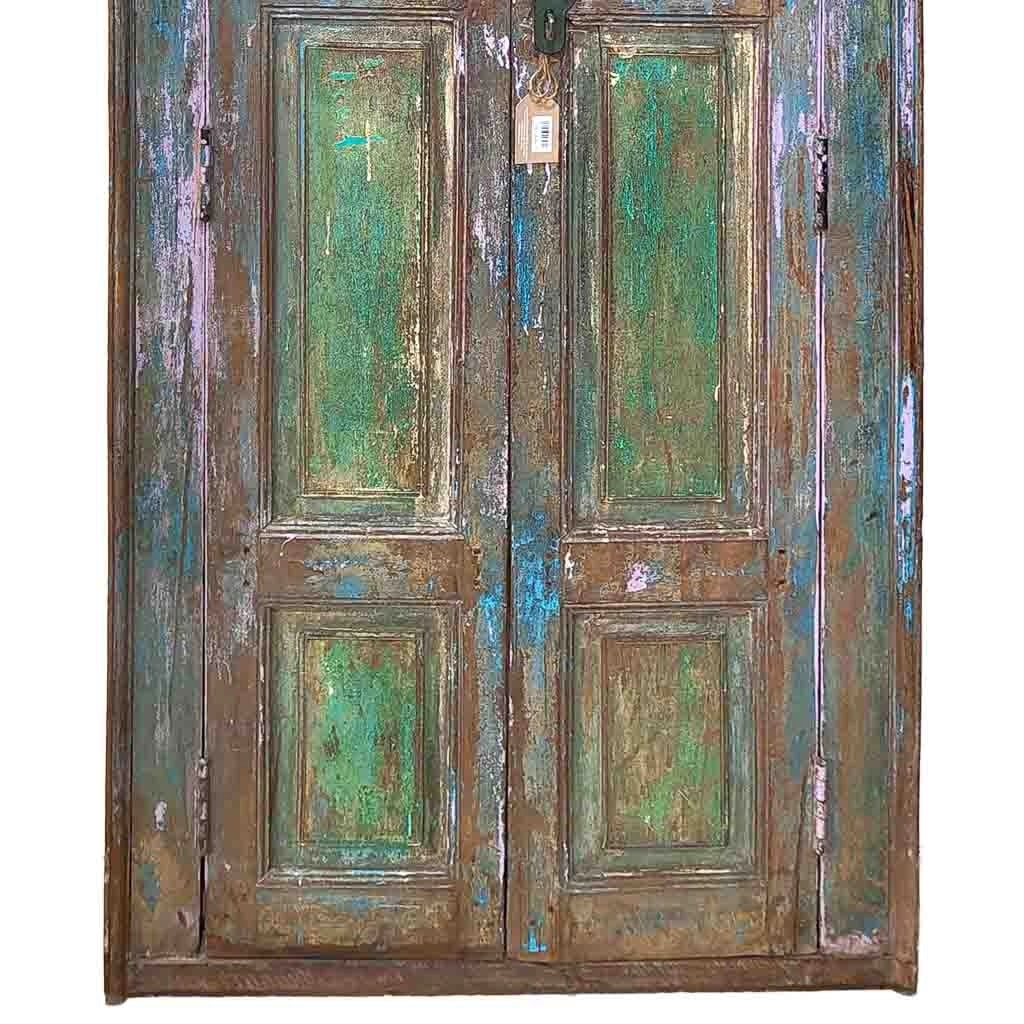 Porta artigianale in legno blu 86x15x200h cm