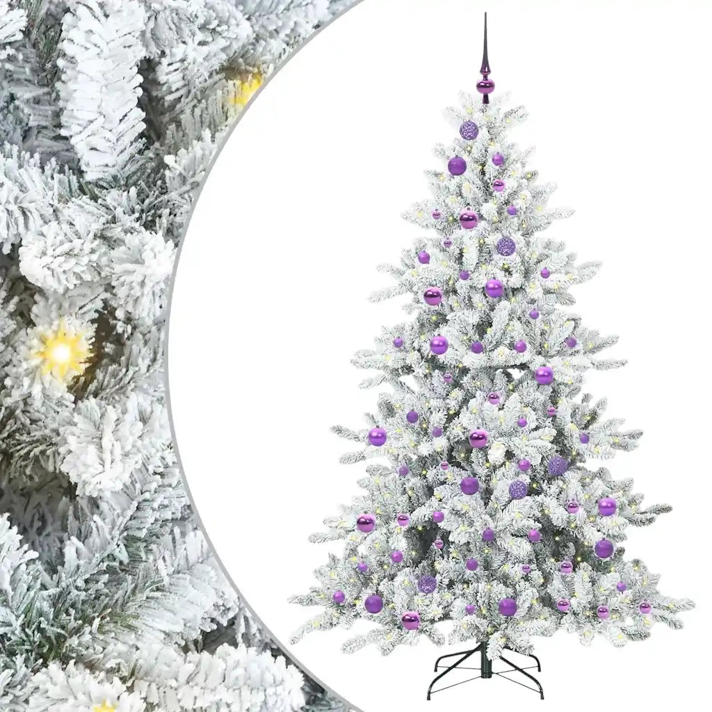 Albero di Natale | Decorazioni natalizie Artificiale con Rami Pieghevoli Bianco 180 cm