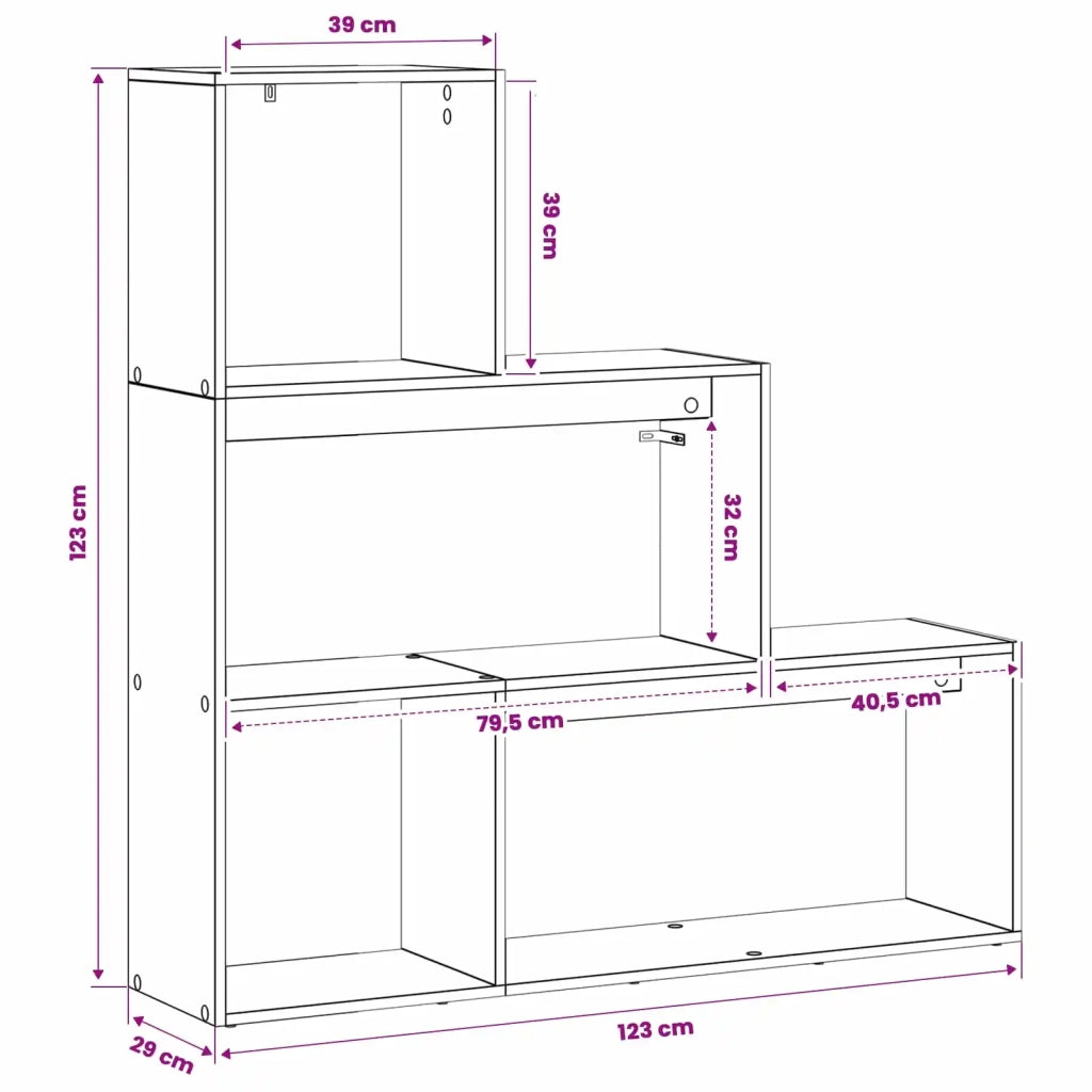 Libreria divisoria 123 x 29 x 123 cm Legno ingegnerizzato 8015687