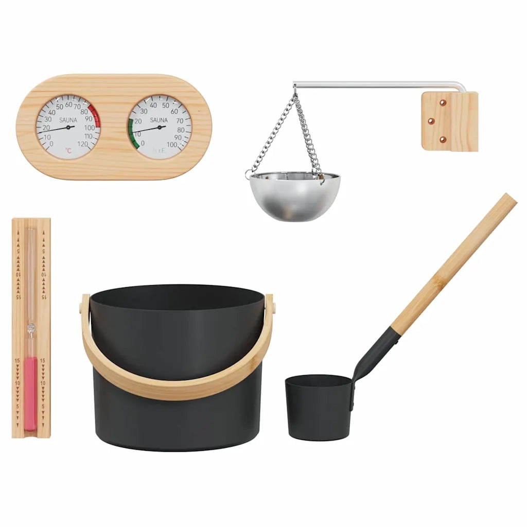 Set di Accessori per Sauna 5 pz Nero CFW8667600