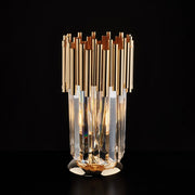 Lumetto Contemporaneo Ravel Metallo Oro E Cristallo 1 Luce E14