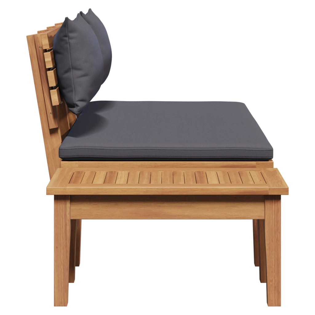 Set Panchina da Giardino a 2 Pezzi in Legno Massello di Teak