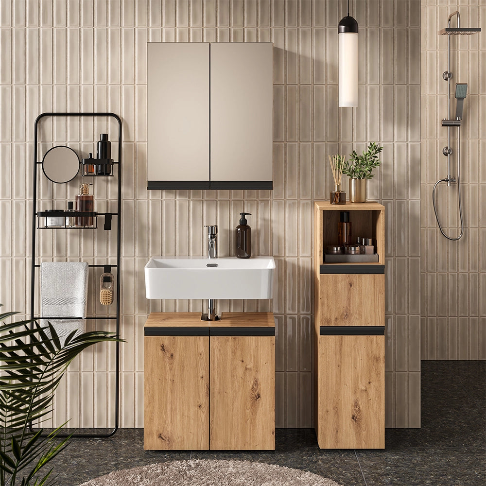 Vicco Set di mobili da bagno Artigiano 3 pezzi, con cabinet midi