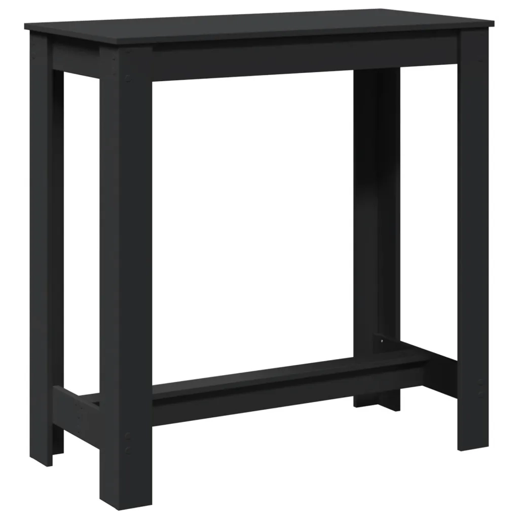 Tavolo da Bar Nero 102x50x103,5 cm in Legno Multistrato