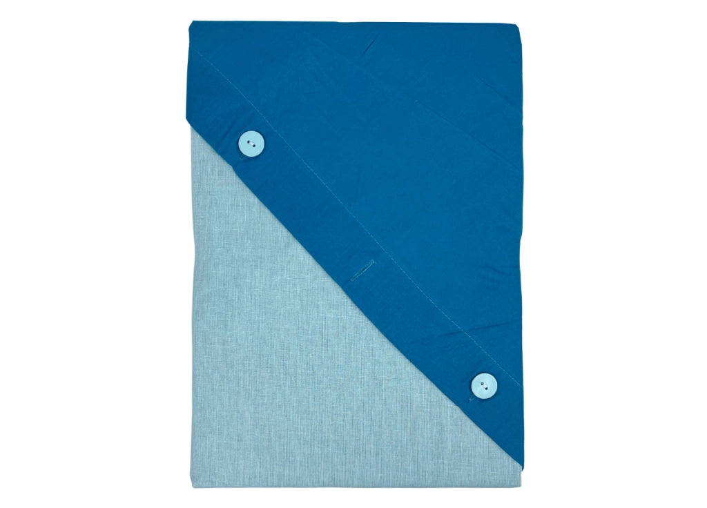 Completo Lenzuola Bicolor Estate Inverno In 100% Cotone Tinta Unita Amici - Piazza E Mezza - Opale