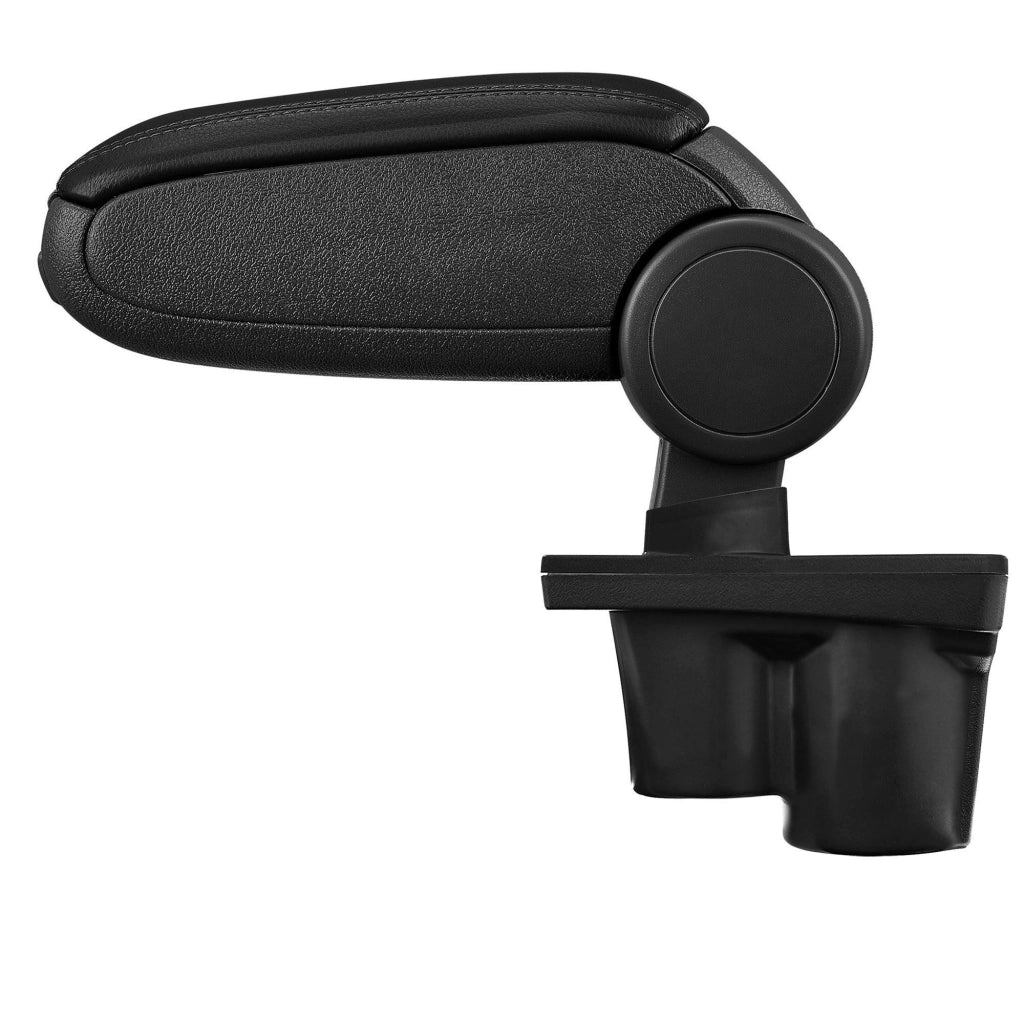 Bracciolo centrale per Opel Adam con scomparto imbottito in pelle nera-sintetico con cuciture nere 03_0000540