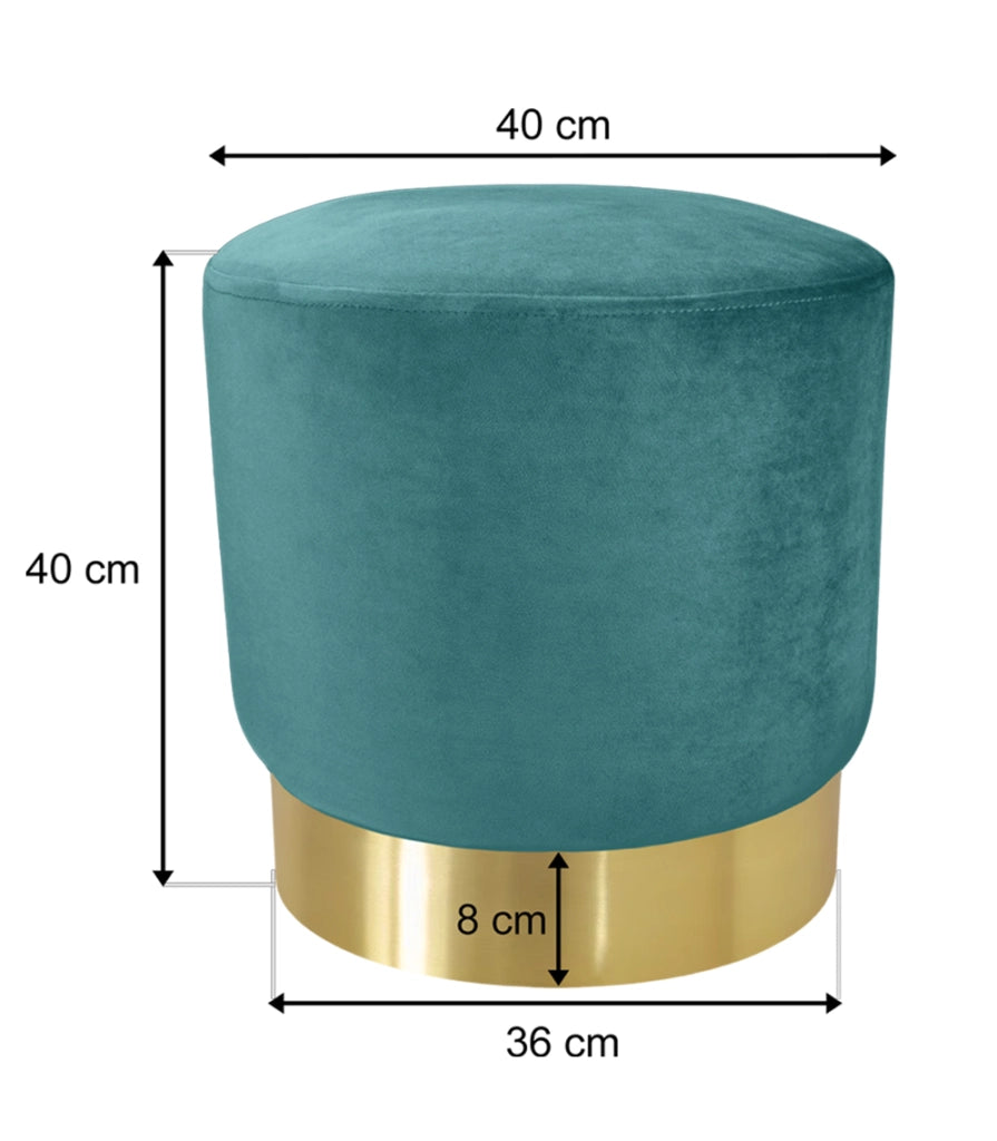 Pouf in velluto verde petrolio, poggiapiedi - Zivago - PO26ZIBM