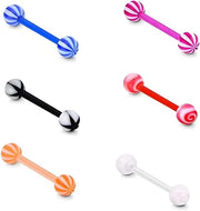 Set di fori per piercing 16 mm 14 g flexibile 6 pezzi nero plastico