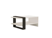 Tavolo basso in legno "Funda" - 80 x 55 x 35 cm - Antracite Bianco