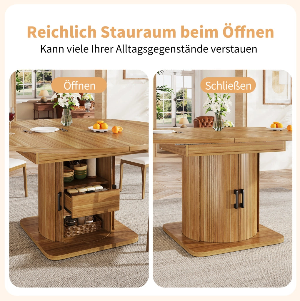 Tavolo estensibile multifunzione in MDF nero-marrone 118-158 cm