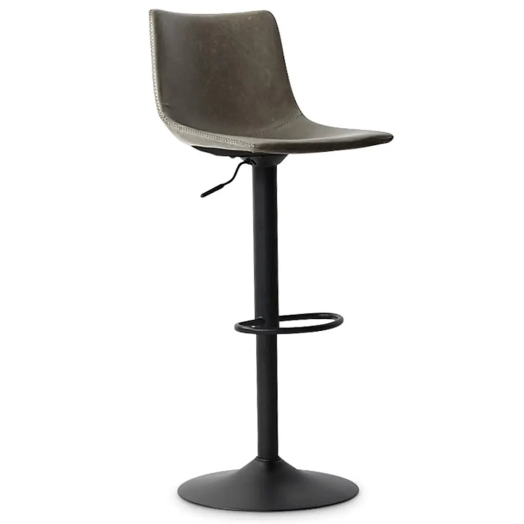 Sgabello da bar SOUL – PU grigio – Altezza regolabile 88-109 cm – Piedi in metallo – Stile vintage