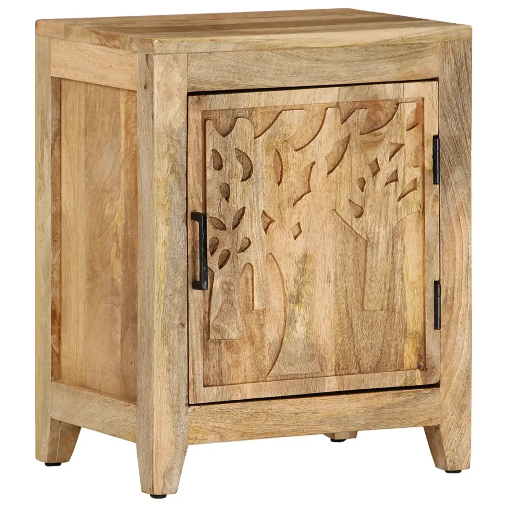 Comodino | Armadio da Notte | Mobiletto da notte 40x30x50 cm in Legno Massello di Mango