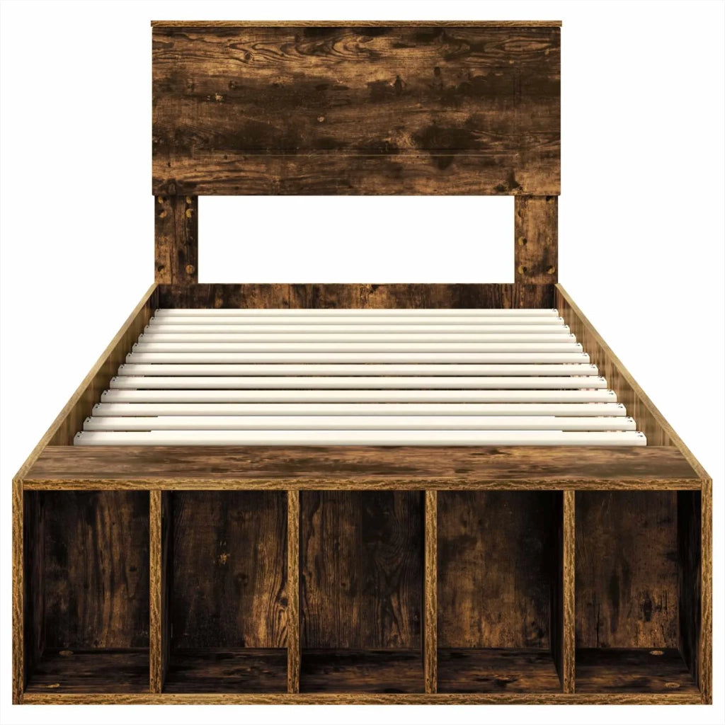 Struttura del letto Rovere fumé 100 x 200 cm Legno multistrato