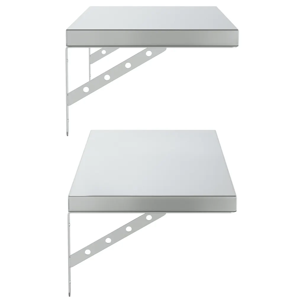 Mensole a Muro 2 pz 75x30 cm Argento in Acciaio Inossidabile