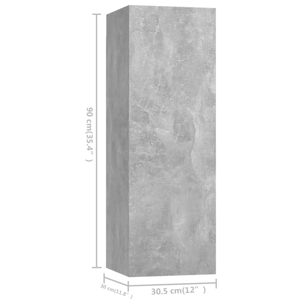 Set di Mobili Porta TV 4 pz Grigio Cemento in Legno Multistrato 3079153