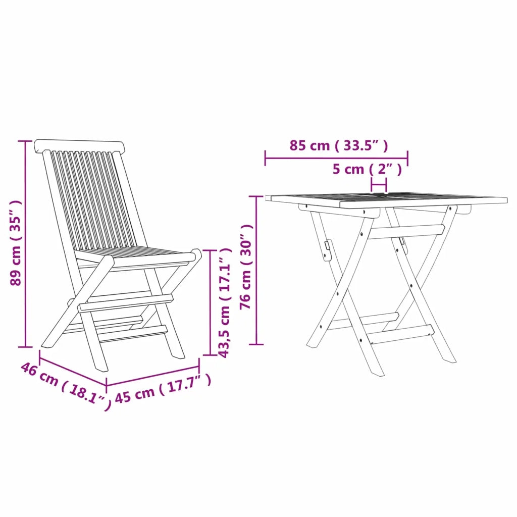 Set da Pranzo per Giardino 3 pz | Set Salotto da Giardino Marrone