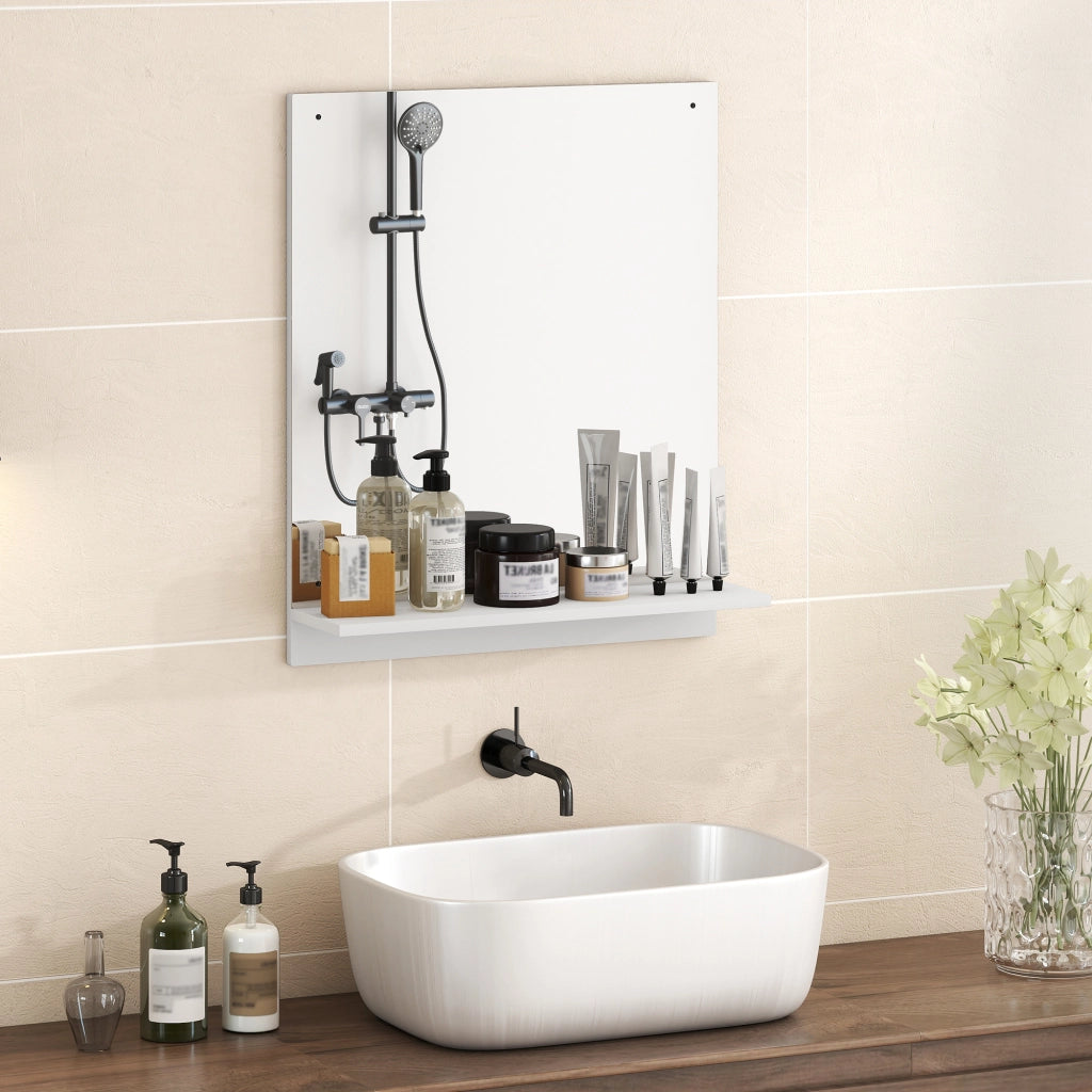Specchio da bagno con ripiano ¨C zephmum ¨C Bianco 50x60 cm
