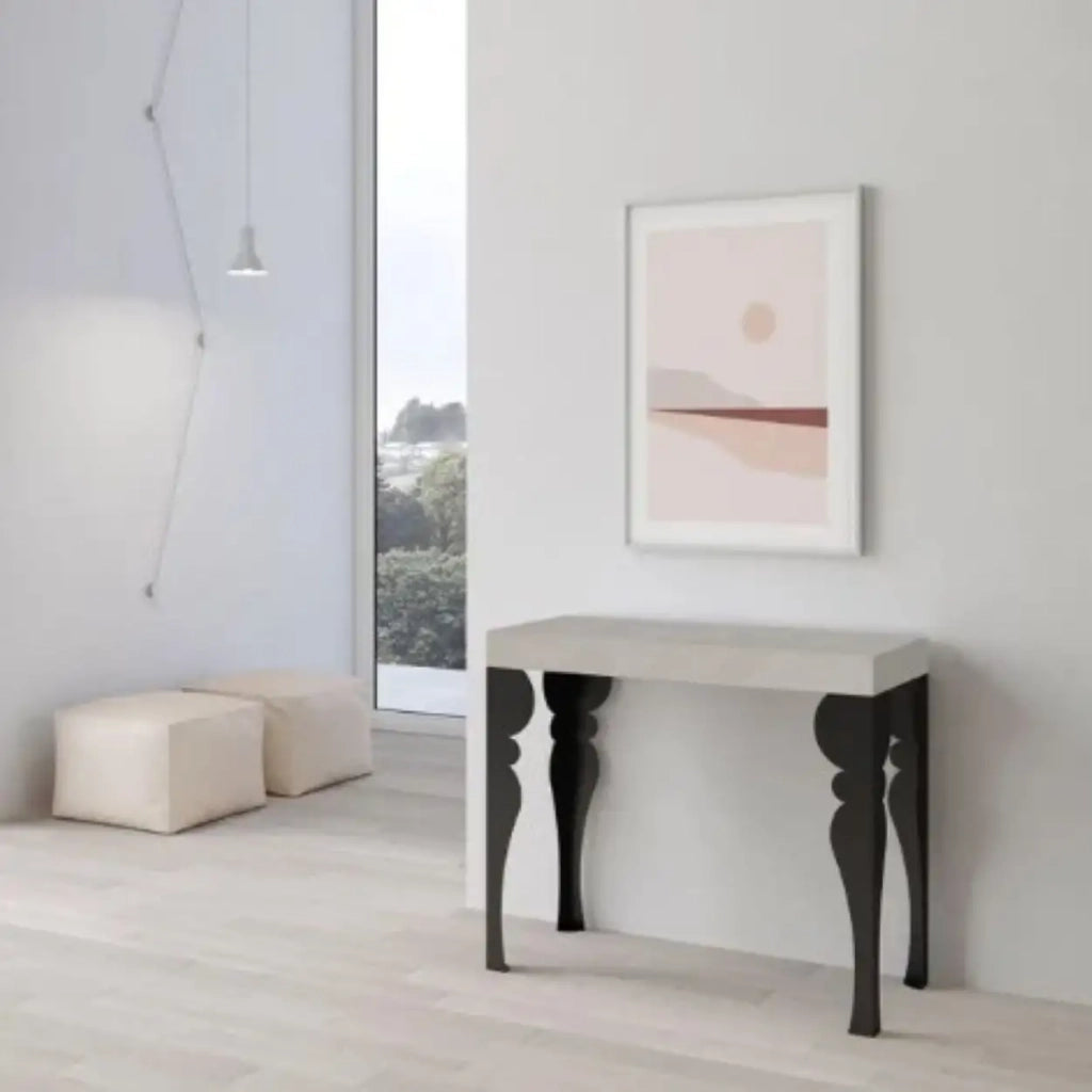 Consolle allungabile 90x40/300 cm Paxon Premium cashmere gambe antracite
