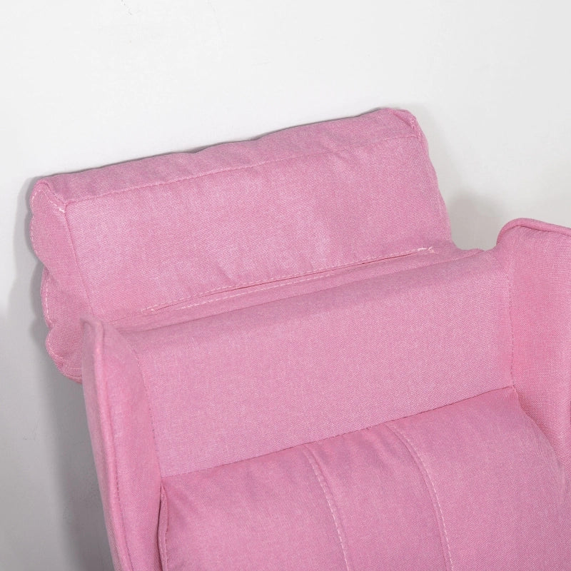 Poltroncina per bambini reclinabile con poggiapiedi, braccioli e struttura stabile, rosa