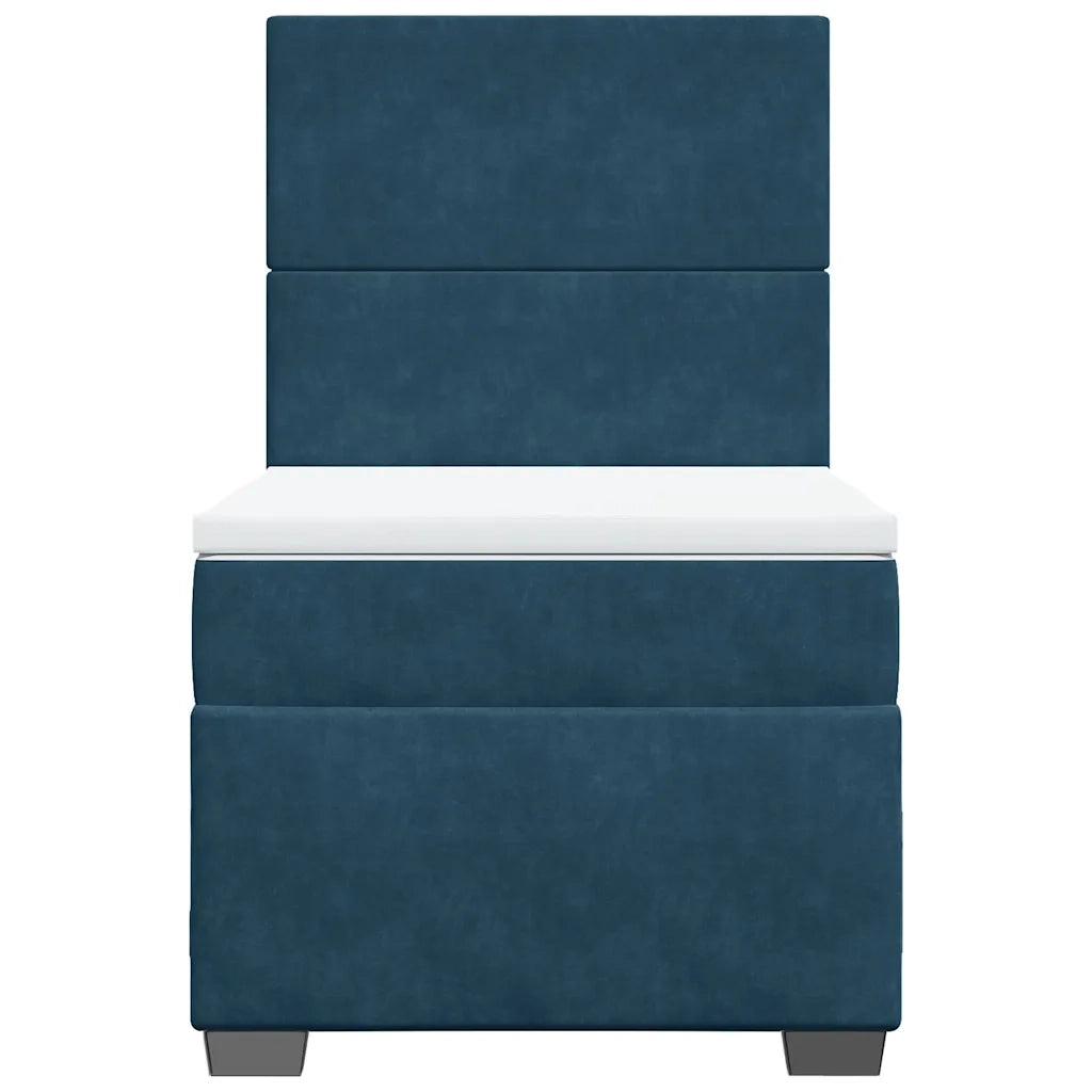 Giroletto a Molle con Materasso Blu 90x200 cm in Velluto 3293108
