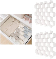 Organizzatore di carreggiata in plastica con 18 diverse sezioni per cinture, calze, mutande, contenitore di stoccaggio (bianco, 2 pezzi)
