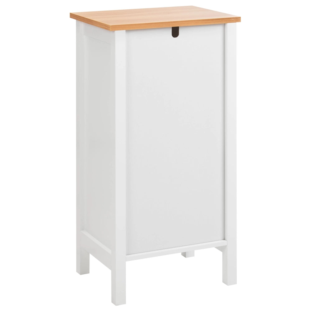 Mobiletto per il bagno con ripiani e ante traforate MDF Bianco 30 x 75 cm stile raffinato