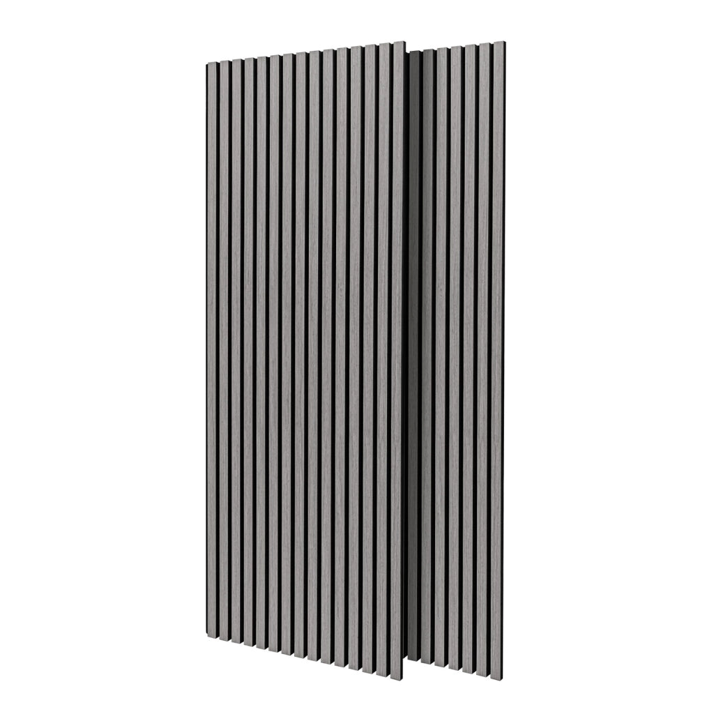 Mozart - Set di 2 pannelli fonoassorbenti decorativi in legno 235x60 cm, grigio