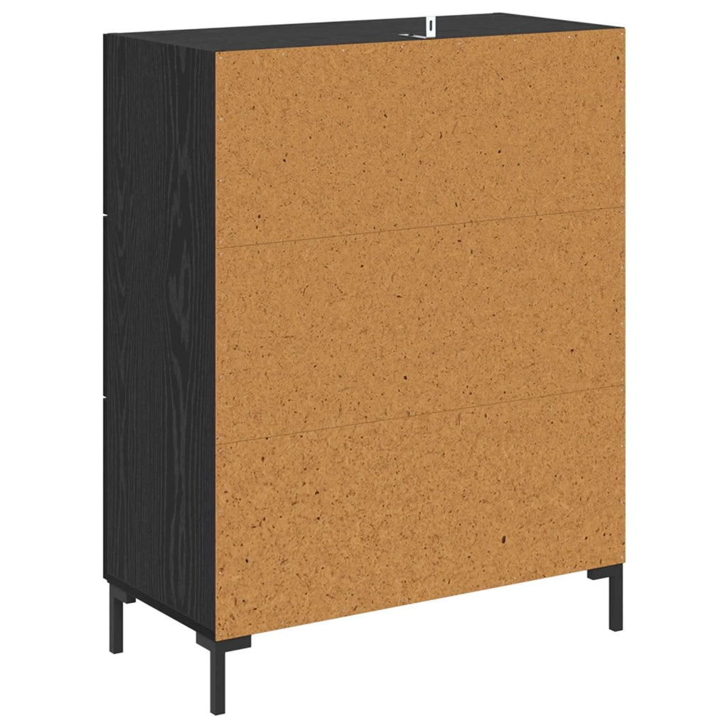 Credenza con cassetto Rovere Nero 69,5 x 34 x 90 cm 881506