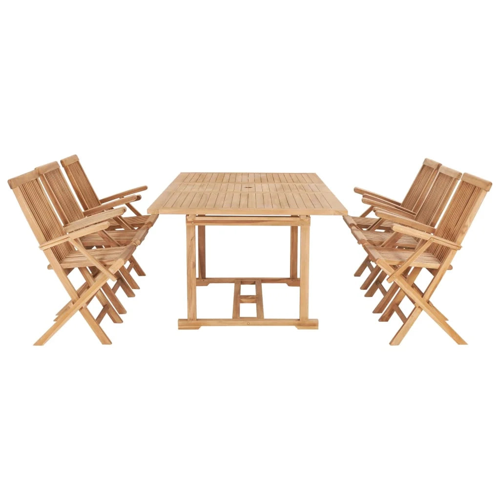 Set da pranzo da esterno 7 pezzi 150-200x100x75 cm teak massello 02_0014510