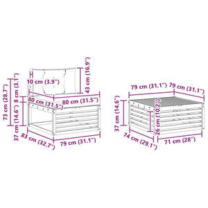 Set di divani da esterno 5 pcs Grigio Naturale e Chiaro 3372991