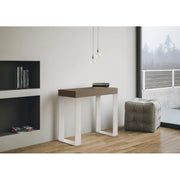 Consolle allungabile 90x40/196 cm Tecno Small telaio Bianco - Tortora