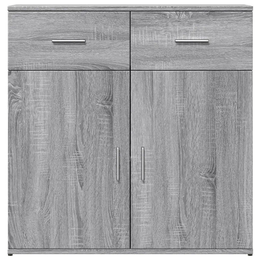 Credenze 2 pz Grigio Sonoma 79x38x80 cm in Legno Multistrato