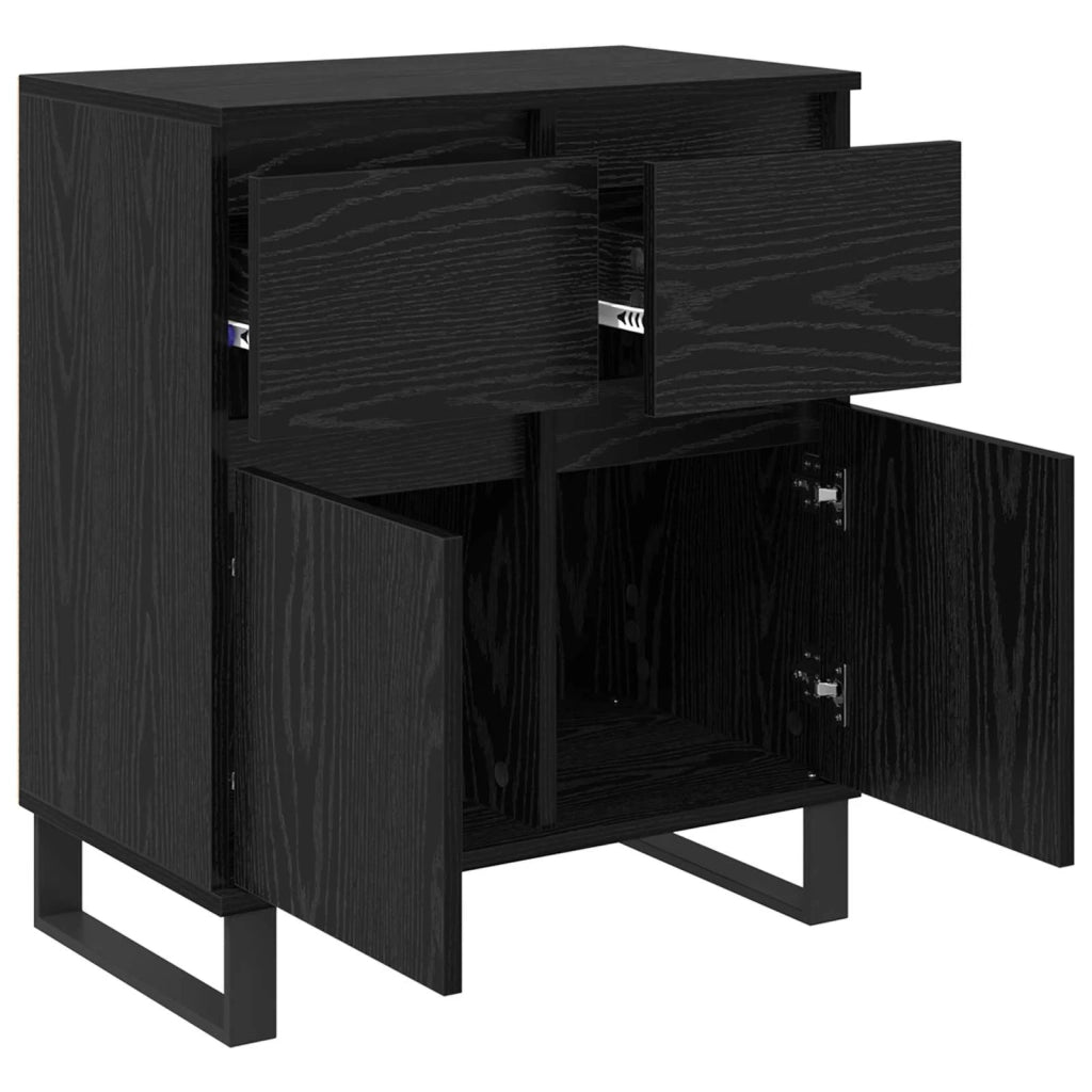 Credenza | Madia | Buffet da pranzo | Armadio da pranzo con cassetto Rovere Nero 60 x 35 x 70 cm