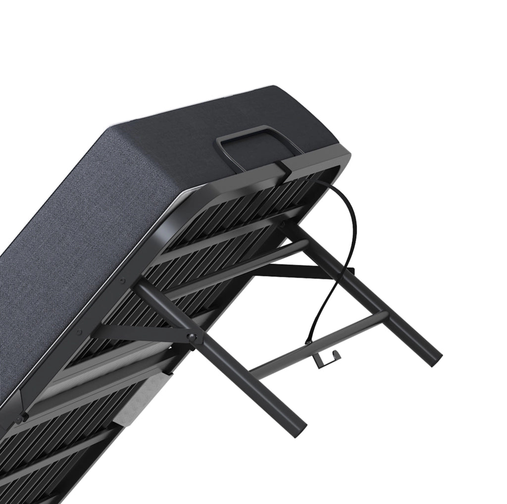 Letto pieghevole su ruote con materasso in memory foam e struttura in metallo; nero