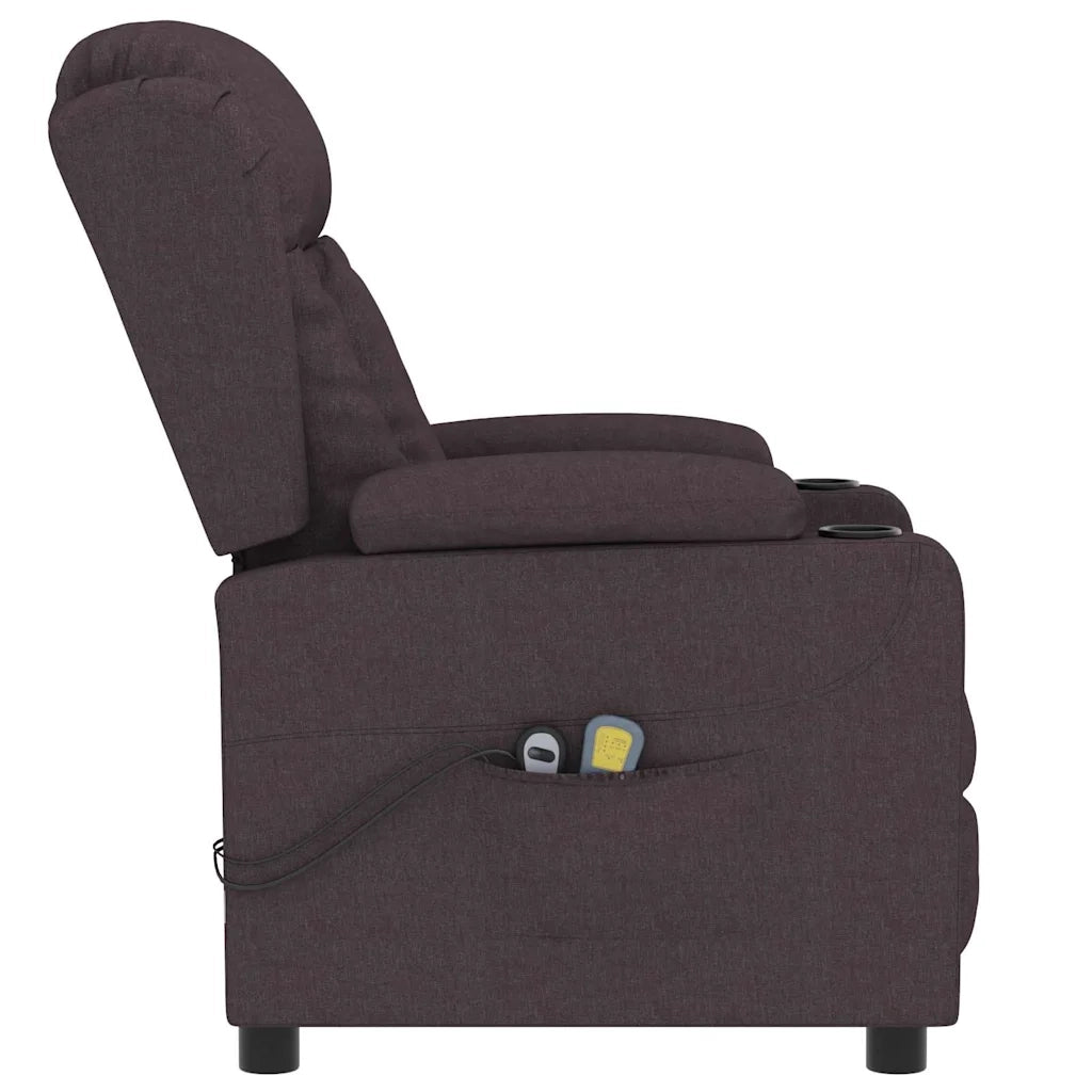 Divano Sedia-Poltrona Massaggiante Elettrica Marrone scuro in Tessuto 448780