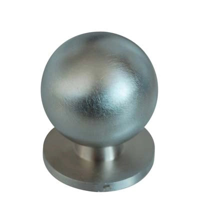 POMOLO OTTONE TORNITO SFERICO - CROMO SATINATO MM 25X31- 5 pezzi