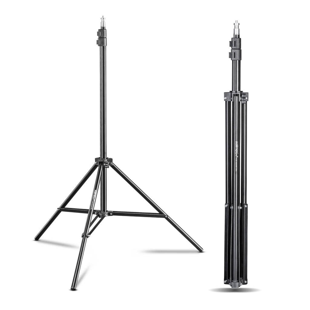 WT-803 Stativo per luci con adattatore Set di 2 - Treppiede in alluminio per studio foto, altezza max 208 cm portata max 3,5 kg per flash softbox