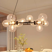 Lampada a sospensione ZMH moderna per sala da pranzo 14 fiamme lampadario G9 con sfera in vetro