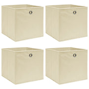 Scatole 4 pz Crema 32x32x32 cm in Tessuto cod mxl 51212