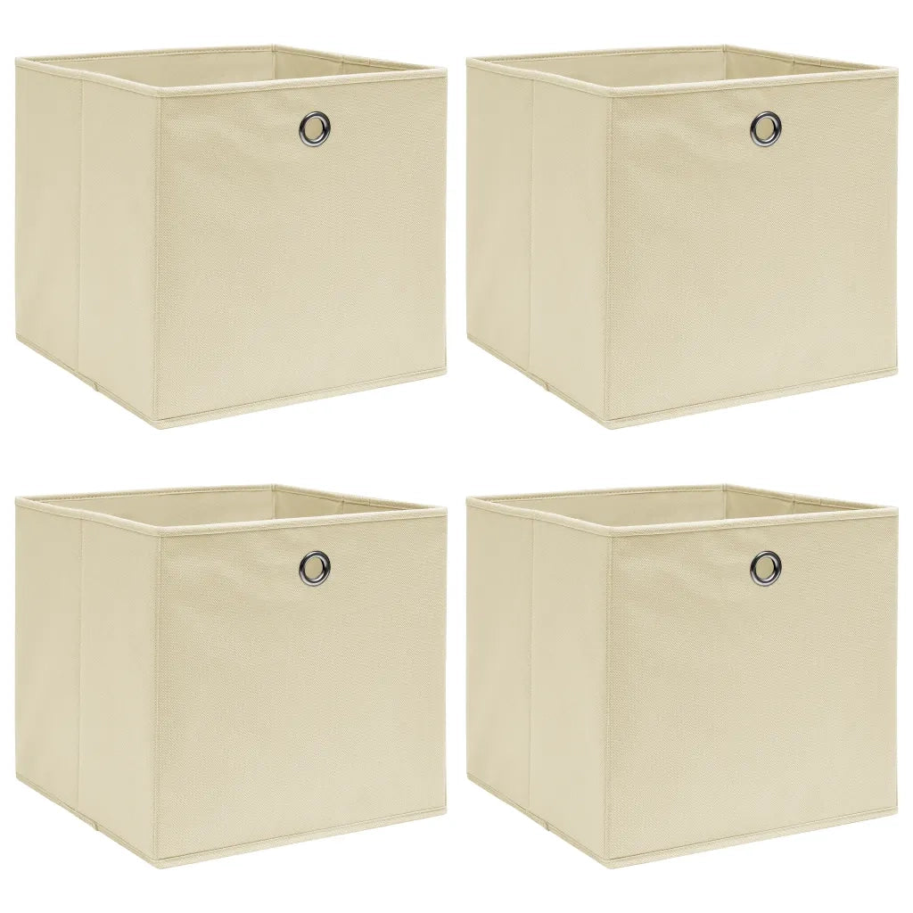 Scatole 4 pz Crema 32x32x32 cm in Tessuto cod mxl 51212