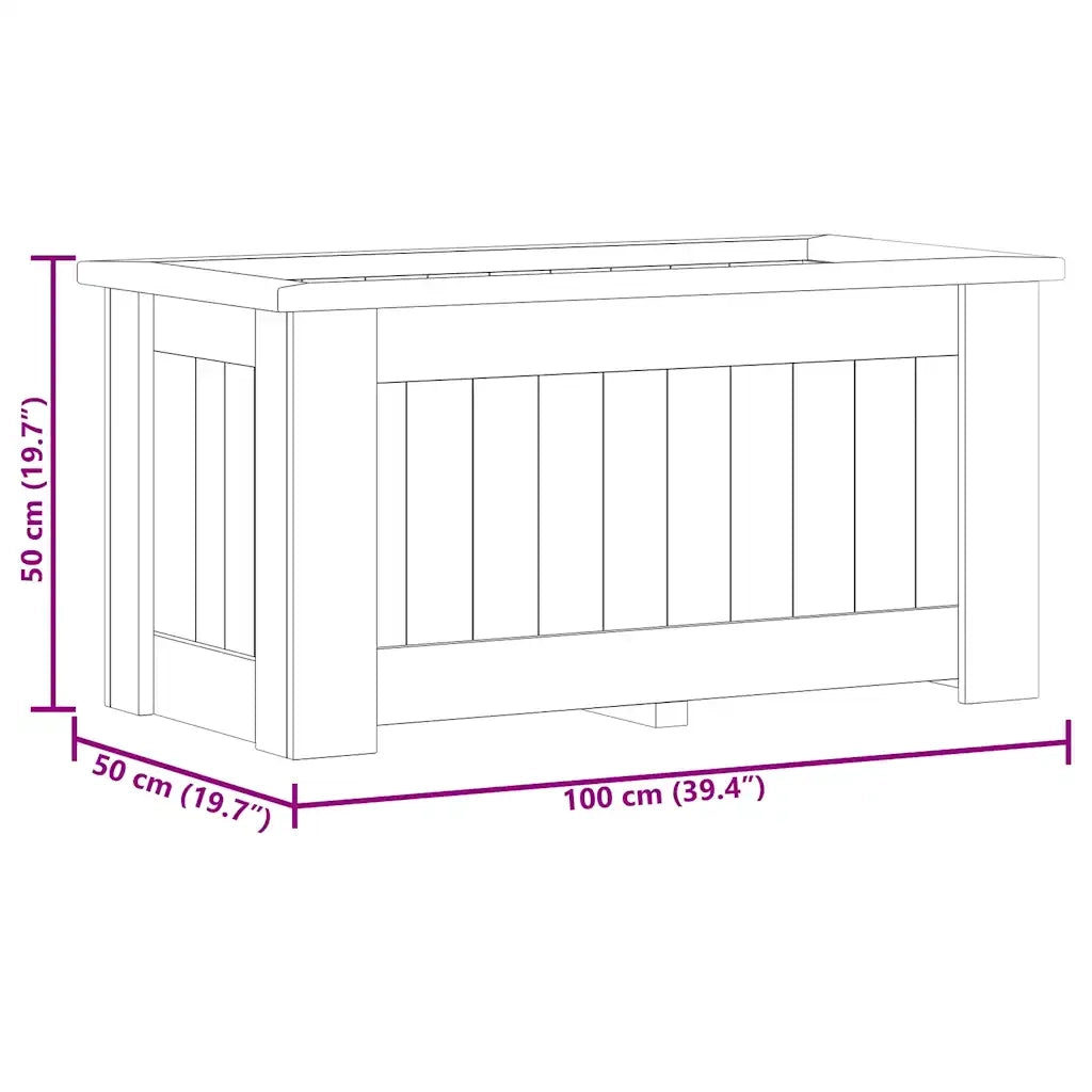 Fioriera Rialzata 100x50x50 cm in Legno di Pino Impregnato 49094