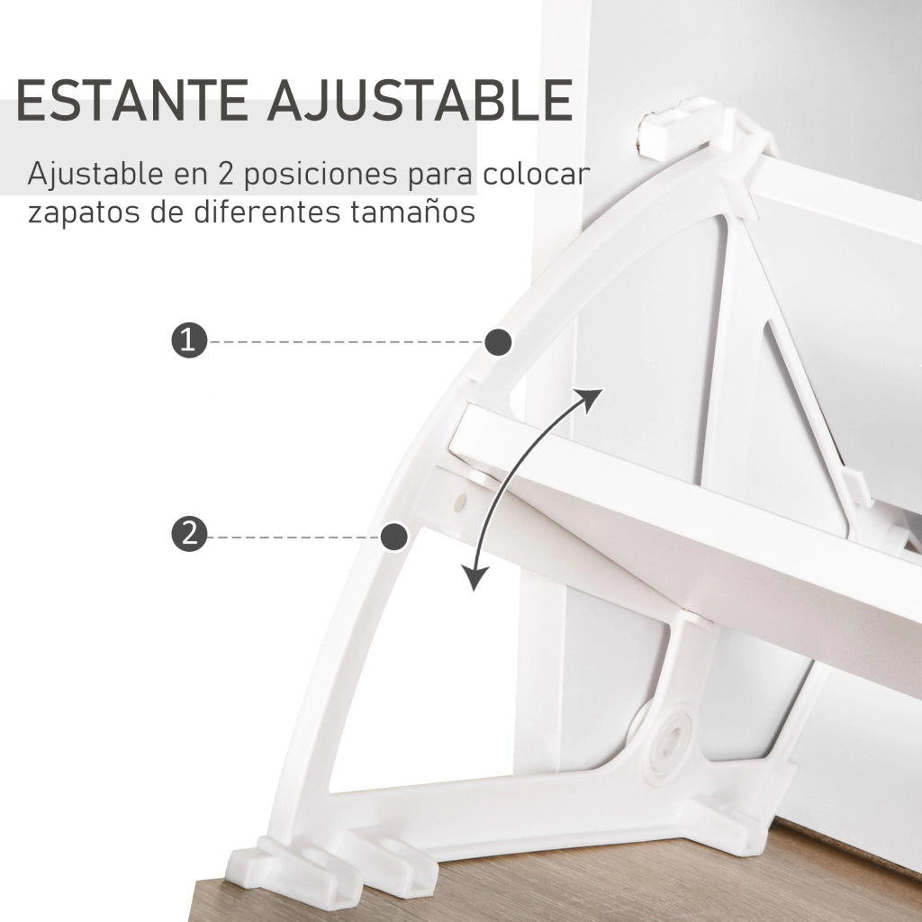 Armadio Scarpiere con 3 Cassetti e Ripiano in Vetro ¨C Zephmum ¨C 60x24x105,5 cm Naturale