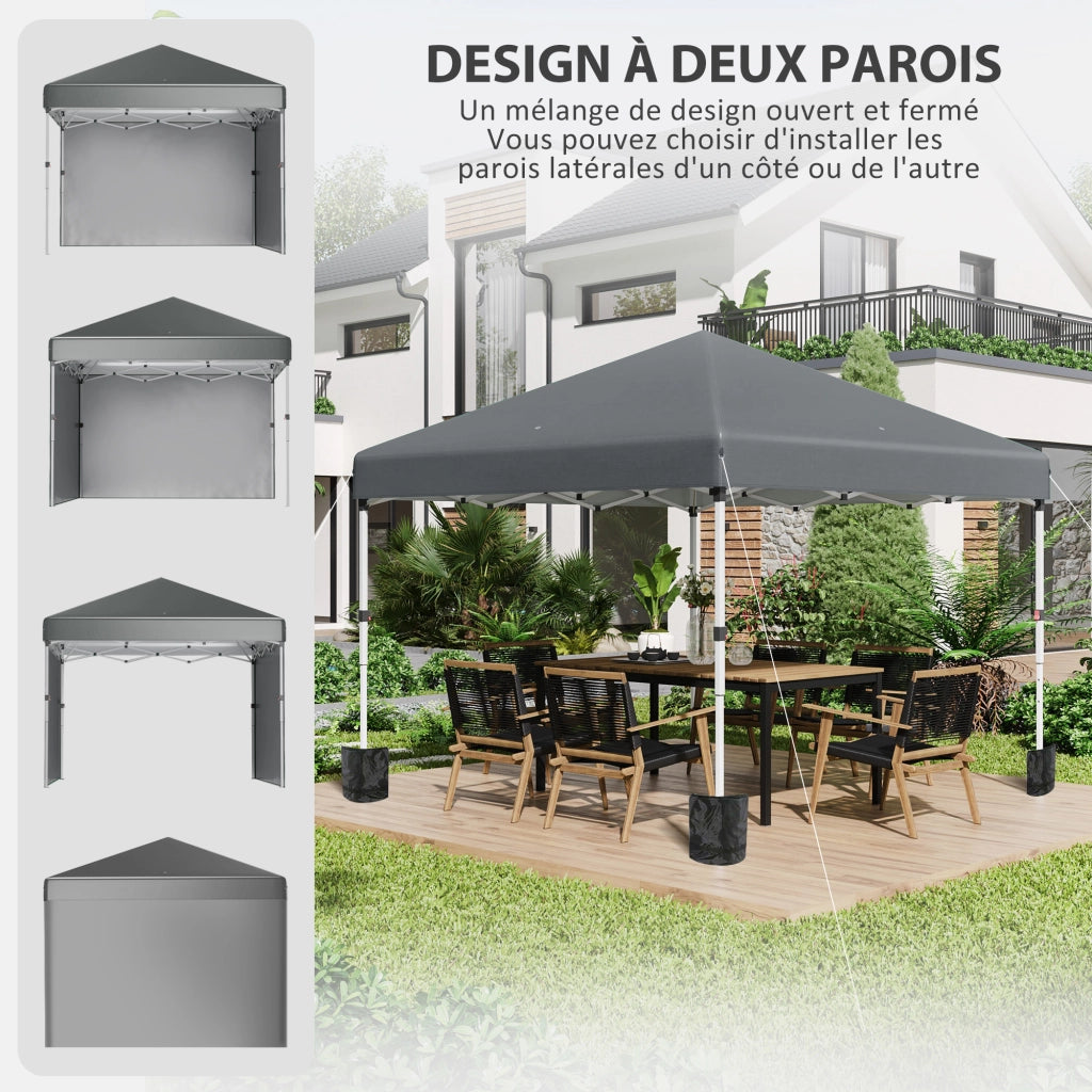 Tonnelle da giardino pieghevole ¨C zephmum ¨C 2 pareti laterali, protezione UV 30+, sacco di trasporto