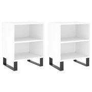 Set di 2 Comodini | Armadio da Notte | Mobiletto da notte Bianchi 40x30x50 cm in Legno Multistrato