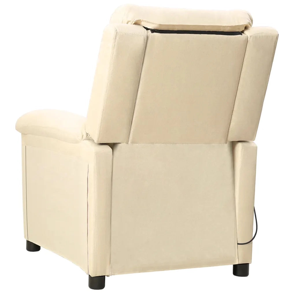 Poltrona Massaggiante Reclinabile Crema in Tessuto cod mxl 32429