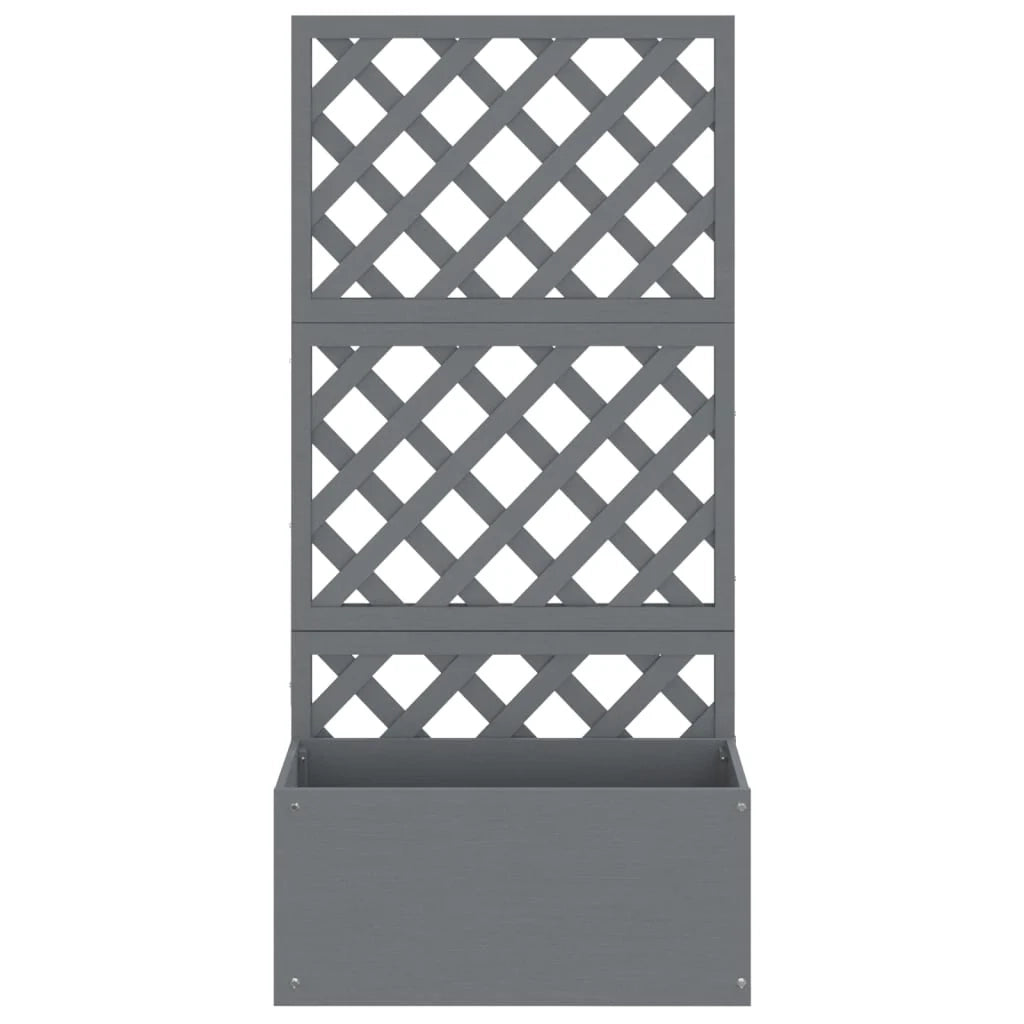 Fioriera rialzata per piante fiori giardino terrazze traliccio set da 2 65 x 33 x 135 cm WPC grigio 02_0038906