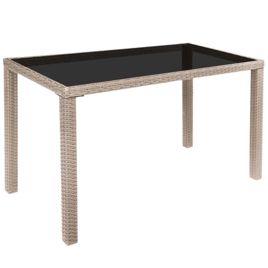 Set da Pranzo da Giardino 5 pz con Cuscini in Polyrattan Beige 42555